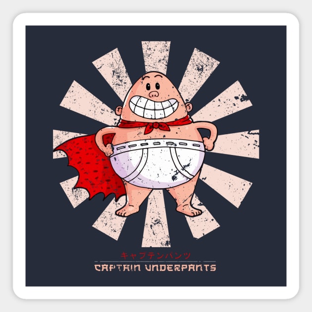 Captain Underpants Retro Japanese Magnet by Nova5